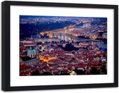 Foto in frame ,  Schemer in Praag  ,120x80cm , Multikleur , wanddecoratie