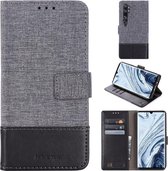 Voor Xiaomi Mi Note 10 MUMXA MX102 Horizontaal flip-canvas stiksel Leren tas met houder & kaartsleuven & portemonnee (zwart)