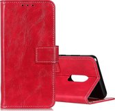 Voor xiaomi redmi k30 retro gekke paard textuur horizontale flip lederen case met houder & kaartsleuven & fotolijst & portemonnee (rood)