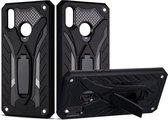 Voor OPPO Realme 3 schokbestendige TPU + pc-beschermhoes met houder (zwart)