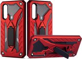 Voor Xiaomi A3 schokbestendige TPU + pc-beschermhoes met houder (rood)