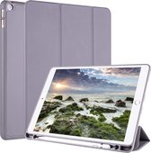 Voor iPad 10.2 Horizontale Flip Tablet PC PU lederen tas met drievoudige houder en penhouder (grijs)