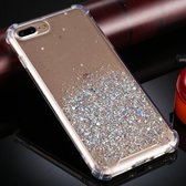 Voor iPhone 8 Plus / 7 Plus vierhoekige schokbestendige glitterpoeder acryl + TPU beschermhoes (transparant)