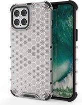 Voor iPhone 12 Pro Max 6.7 inch schokbestendig honingraat pc + TPU-hoesje (wit)