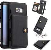 Voor Galaxy S8 + Brushed Texture Shockproof PU + TPU Case, met kaartsleuven & portemonnee en fotolijst (zwart)