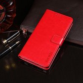 Voor LG K40S idewei Crazy Horse Texture Horizontaal Flip Leren Case met Houder & Kaartsleuven & Portemonnee (Rood)