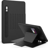 Voor iPad 9.7 Multifunctionele tablet-pc Beschermende lederen tas met beugel & kaartsleuven & pen-sleuf & wek- / slaapfunctie (zwart)