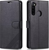 Voor Geschikt voor Xiaomi Redmi Note 8 AZNS schapenvacht textuur horizontale flip lederen tas met houder & kaartsleuven & portemonnee (zwart)