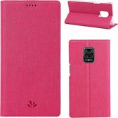 Voor Xiaomi Redmi Note 9 Pro / Note 9S / Note 9 Pro Max ViLi schokbestendige TPU + PU horizontale flip beschermhoes met kaartsleuf en houder (roze rood)