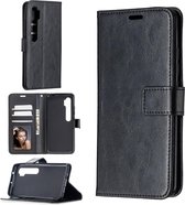 Voor Geschikt voor Xiaomi Mi Note 10 Lite Crazy Horse Texture Horizontale Flip Leather Case met houder & kaartsleuven & Wallet & Photo Frame (zwart)