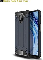 Voor Xiaomi Redmi Note 9 Pro Max Magic Armor TPU + PC-combinatiehoes (marineblauw)