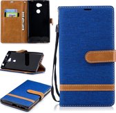 Kleurafstemming Denim Texture Leather Case voor Sony Xperia L2, met houder & kaartsleuven & portemonnee & lanyard (koningsblauw)