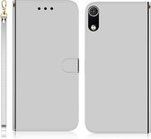 Voor Xiaomi Redmi 7A geÃ¯miteerd spiegelend oppervlak horizontaal flip lederen tas met houder & kaartsleuven & portemonnee & lanyard (zilver)