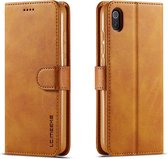 LC.IMEEKE voor Xiaomi Redmi 7A kalfsleer Horizontale flip lederen tas, met houder & kaartsleuven & portemonnee (geel)