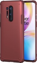 Voor OnePlus 8 Pro Effen kleur Vierhoekige schokbestendige TPU + pc-beschermhoes (rood)