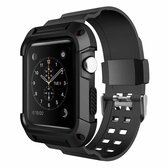 Voor Apple Watch 3/2/1 Generation 38 mm All-in-One siliconen band (zwart)