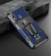 Voor Geschikt voor Xiaomi Redmi Note 7 Machine Armor Warrior schokbestendige pc + TPU beschermhoes (koningsblauw)