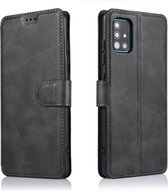 Voor Samsung Galaxy A51 / A71 Kalf Textuur Magnetische Gesp Horizontale Flip Leren Case met Houder & Kaartsleuven & Portemonnee & Fotolijst (Zwart)