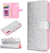 Voor Samsung Galaxy A10 / M10 Glitterpoeder Horizontaal Flip Leren Case met Kaartsleuven & Houder & Fotolijst & Portemonnee (Zilver)