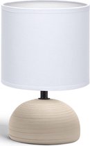LED Tafellamp - Tafelverlichting - Igan Conton 2 - E14 Fitting - Rond - Mat Bruin - Keramiek