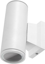 PHILIPS - LED Tuinverlichting - Wandlamp Buiten - CorePro 830 36D - Aigi Wally Up and Down - GU10 Fitting - 9.2W - Warm Wit 3000K - Rond - Mat Wit - Aluminium - BES LED