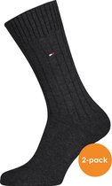 Tommy Hilfiger True America Socks (2-pack) - herensokken katoen - antraciet - Maat: 39-42