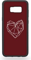 Geometric burgundy heart Telefoonhoesje - Samsung Galaxy S8+