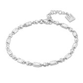 Twice As Nice Armband in zilver, ronde en rechthoekige zirkonia  15 cm+3 cm