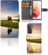 Smartphone Hoesje Geschikt voor Samsung Galaxy S21 Flip Case Koe