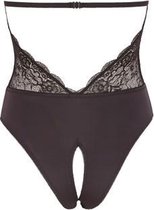 Kanten Body Met Open Kruis - Large - Zwart - Sexy Lingerie & Kleding - Lingerie Dames -  Dames Lingerie - Body