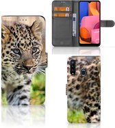 GSM Hoesje Geschikt voor Samsung Galaxy A20s Beschermhoesje met foto Baby Luipaard