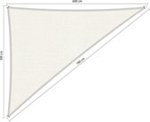 Shadow Comfort® Driehoek 90° schaduwdoek - UV Bestendig - Zonnedoek - 500 x 600 x 780 CM - Arctic white