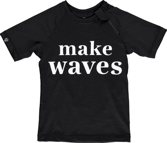 Beach & Bandits - UV Zwemshirt voor kinderen - Make Waves - Zwart - maat 80-86cm