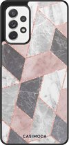 Samsung A52 hoesje - Stone grid marmer | Samsung Galaxy A52 5G case | Hardcase backcover zwart