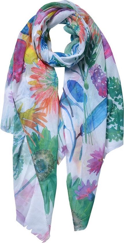 Juleeze Sjaal Dames Print 70x180 cm Groen Synthetisch Shawl Dames