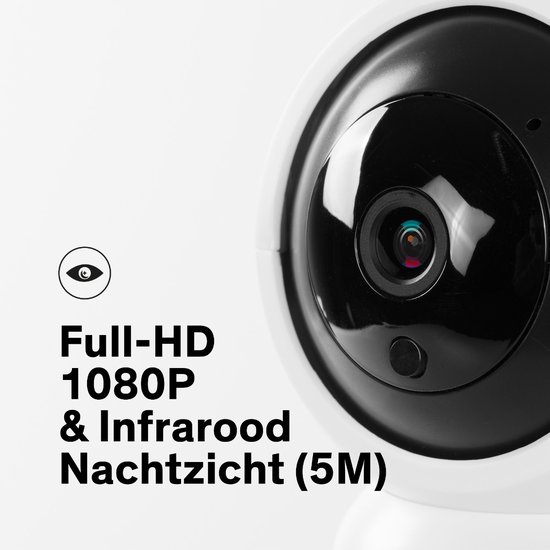 Sinji Pan-Tilt Camera - Full HD 1080P - Infrarood - Beveiliging camera - App - 2-weg Audio - Wit van Sinji — afbeelding 3