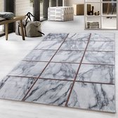 Modern vloerkleed - Marble Box Grijs Bruin 200x290cm