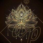 DP Diamond Painting Golden Lotus 01 - formaat 90 x 90 cm