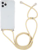 Mobigear Telefoonhoesje geschikt voor Apple iPhone 12 Pro Max Flexibel TPU | Mobigear Lanyard Hoesje met koord - Transparant / Geel