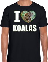 I love koalas t-shirt met dieren foto van een koala zwart voor heren - cadeau shirt koala liefhebber 2XL