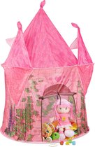 Relaxdays Speeltent meisjes - kasteel - tent voor kinderkamer - kindertent - rozentuin