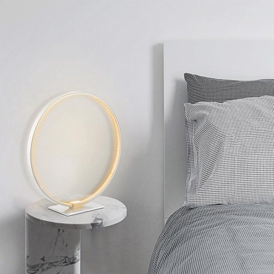 Home Sweet Home - Design tafellamp Led Eclips - Zilver - 35/10/36cm - bedlampje - LED geïntegreerd - gemaakt van Aluminium