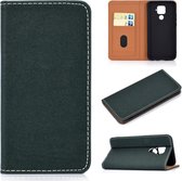 Voor Huawei Mate 30 Lite effen kleur magnetische horizontale flip lederen tas met kaartsleuf en houder (groen)