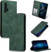 Retro Skin Feel Business Magnetische horizontale flip lederen tas voor Huawei Honor 20 Pro (legergroen)