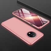 Voor OnePlus 7T GKK Three Stage Splicing Volledige dekking PC-beschermhoes (Rose Gold)