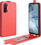 Voor Oppo Reno3 R64 textuur enkele verticale flip lederen beschermhoes met kaartsleuven en fotolijst (rood)