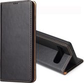 Dermis Texture PU horizontale flip lederen case voor Galaxy S10, met houder en kaartsleuven en portemonnee (zwart)