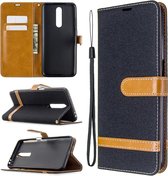 Voor Xiaomi Redmi K30 Kleuraanpassing Denim Texture Horizontaal Flip Leather Case met houder & kaartsleuven & portemonnee & lanyard (zwart)