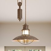 Lindby - hanglamp - 1licht - metaal, glas - H: 25.7 cm - E27 - bruin, transparant