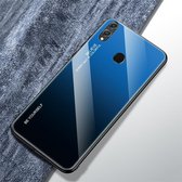 Voor Huawei Honor 8X Gradient Color Glass Case (blauw)